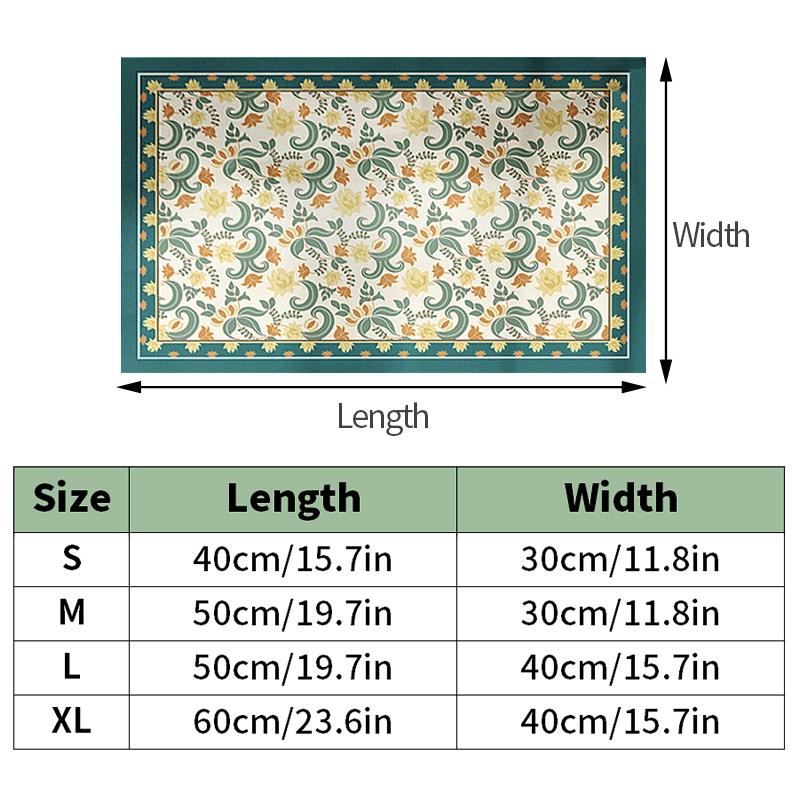 Retro Patterned Kitchen Countertop Mat Restaurant Drain Absorbent Pad Anti Mold Quick Drying Pad Non Slip Placemat Home Decor