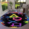 Gamepad Cartoon Game  Gamer Round Carpet Rug for Living Room Bedroom Child Playroom Chair Decor,Pet Area Rug Non-slip Floor Mat