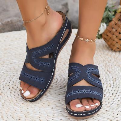 Damen Zehenstegsandalen Strand Flip Flops Studentin Koreanische Kleidung Sommer Flache Sandalen Keile Offene Zehen Atmungsaktive Schuhe