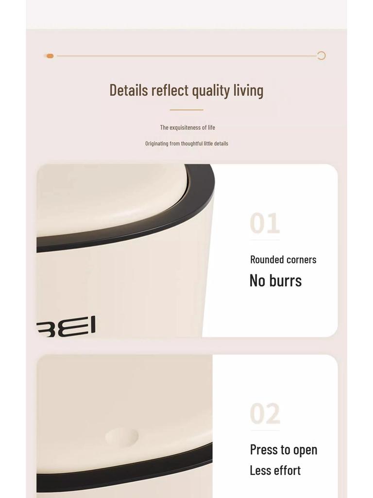 2024 New Style Large Capacity Trash Can with Push Lid for Living Room, Bathroom, Kitchen, and Toilet