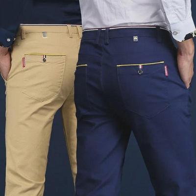 2017 Men's Elastic Casual Slim Cotton Pants - Versatile Straight Business Style