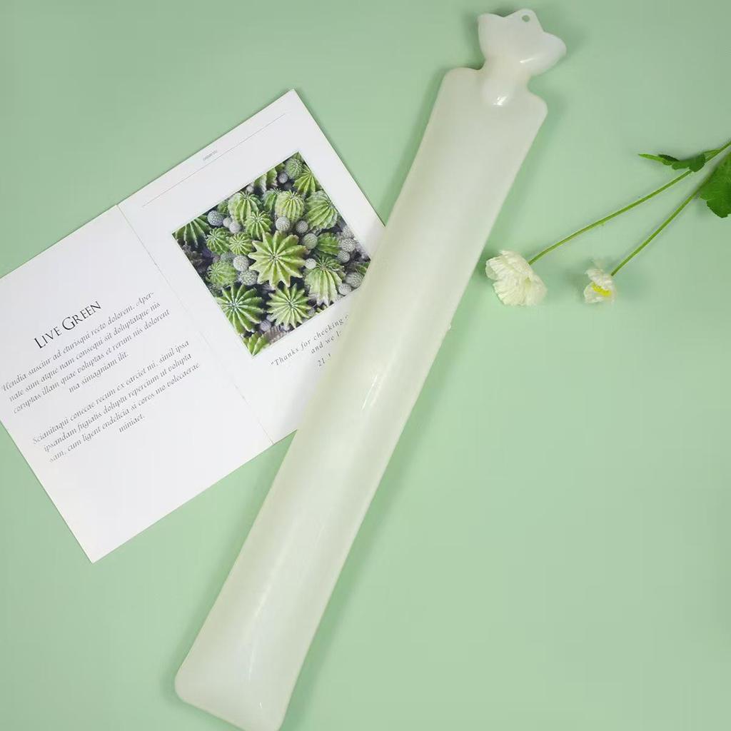 Lång Varmvattenflaska med Avtagbart, Tvättbart Överdrag - Unisex Värmande Säng-/Magkudde.