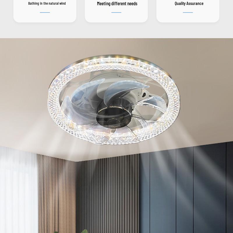 Nordische LED Deckenventilatorleuchte mit Fernbedienung - Minimalistisches rundes Design für modernes Schlafzimmer oder Restaurant