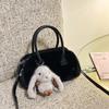 Fashiable Plush Crossbody Bag for Daily Commuting Versatile Single Shoulder Bag Korean Versi Cute Handle Bag