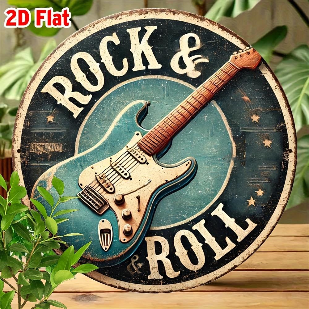 

Vintage Rock & Roll Guitar 8x8 Inch Aluminum Sign