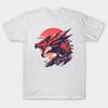 Men Black Print T-shirt Rathalos No-Cut Transfer Paper Print Cotton Tshirt