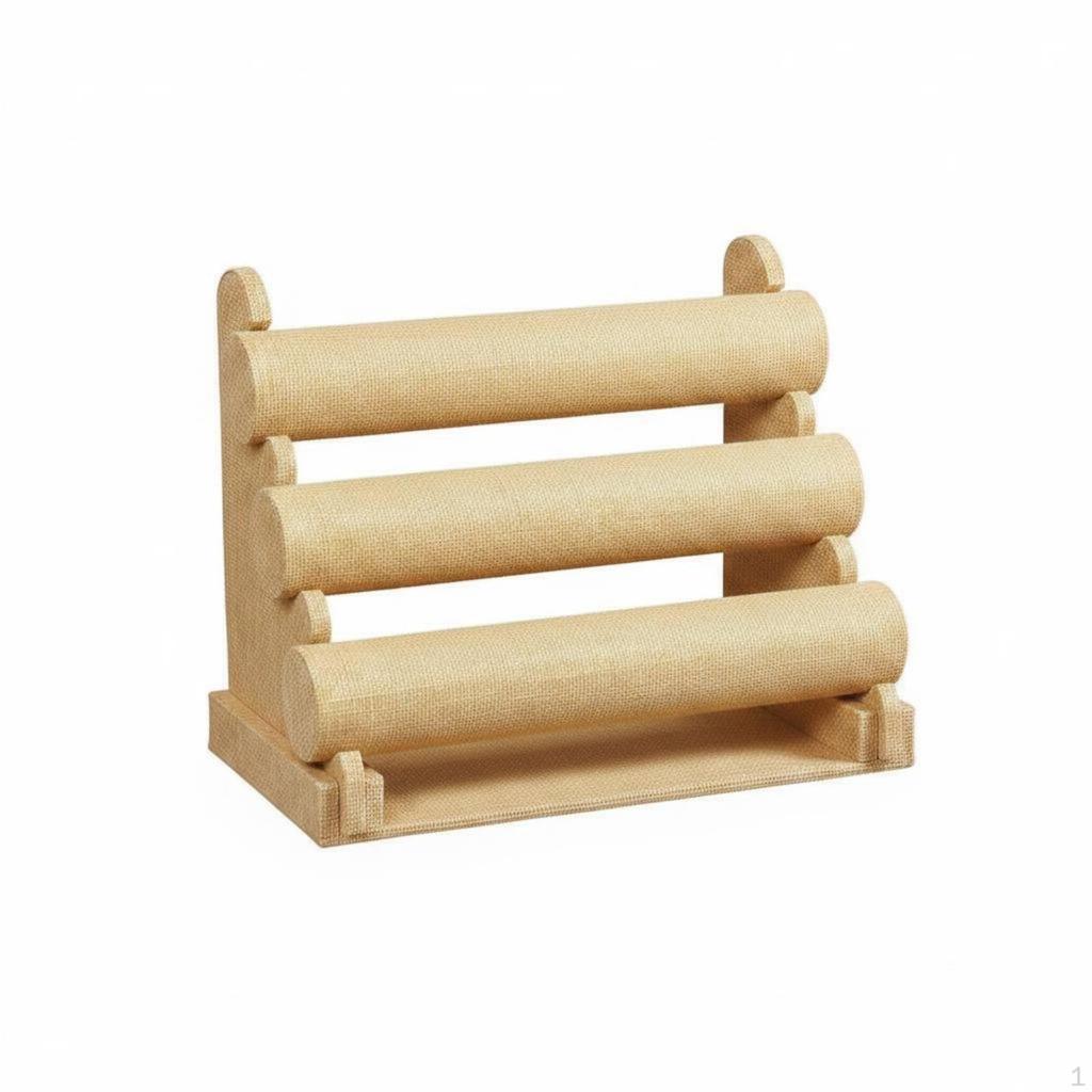 Espositore per Braccialetti a 3 Livelli Organizer Multiuso in Velluto per Gioielli Rack con Aste Staccabili Orologio