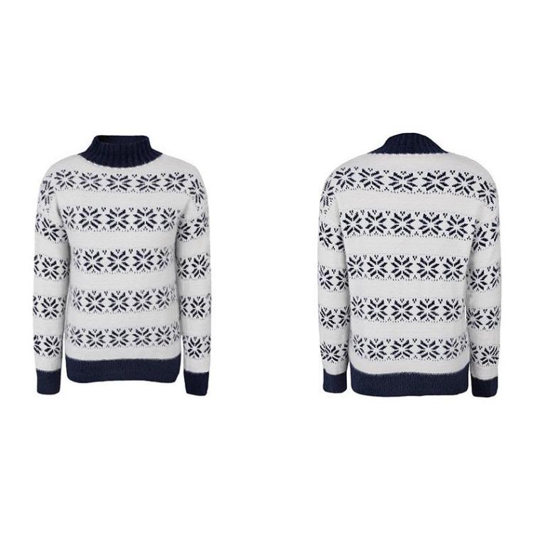 

Винтажный Рождественский Трикотажный Кардиган Свободного Кроя с Длинным Рукавом и Воротником-стойкой Осенне-Зимний Свитер с Принтом L темно-синий