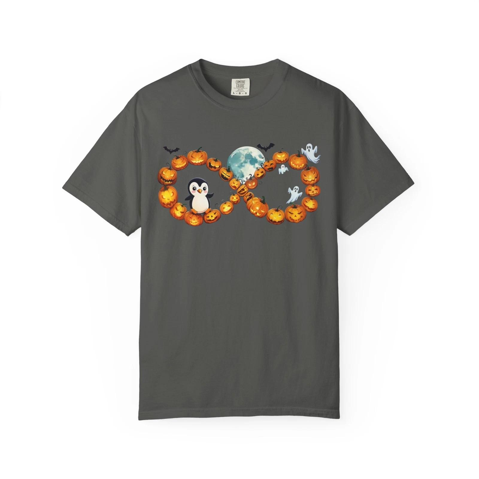 

Halloween Infinity Ghost T-shirt, Unisex Fall Tee, Pumpkin Shirt, Spooky Style, 3XL