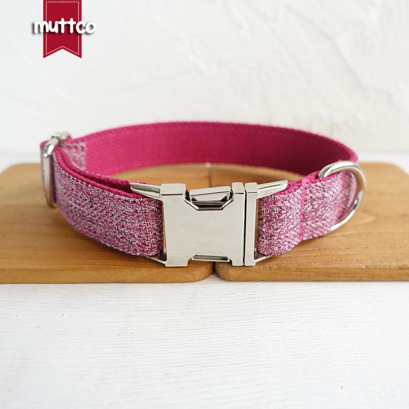 MUTTCO Pink Dog Running Leash & Metal Buckle Collar Set, High Quality, UDC-070 Small