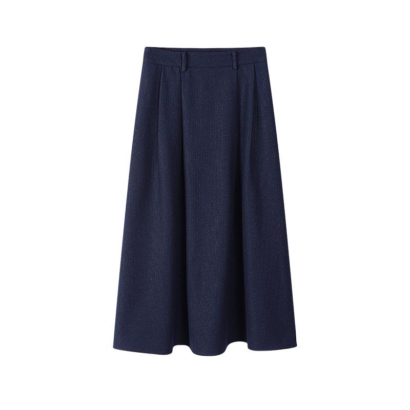 

2025 A/W Elegant High-Waisted Sapphire Blue A-Line Skirt for Women M сапфир синий