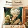 Bennett Genshin Impact Cute Cushion Cover Natural Linen Organic Fabric Double-Sided Printing Sofa Home Decor Gift Pillow Case