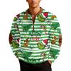 Mens Christmas Zip Up Sweatshirts Xmas Stand Collar Pullover Tops