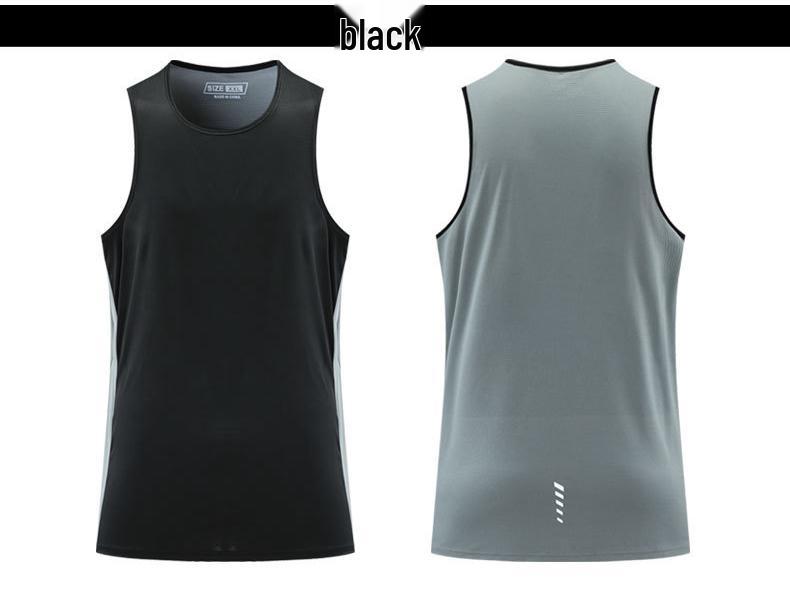 Custom Quick-Dry Reflective Fitness Vest with Breathable Ice Silk Short Sleeves