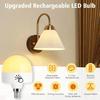 Rechargeable Light Bulb with Timer and Remote, Dimmable Battery Light Bulbs with Magnetic Base, E14 Detachable Charging LED Bulb