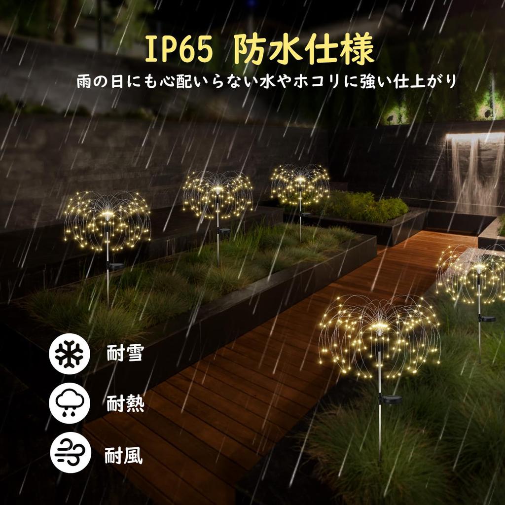 Lewondr Fireworks Garden Set of Christmas Illumination 40 120 LED 80cm Total Solar Automatic Energy Water Outdoor Shopping Street Interior Lighting