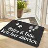 1pc German "Pfoten & Füße" Door Mat - Comfortable And Soft, Washable Indoor/Outdoor Mat, Suitable for Entrance, Outdoor Door Mat
