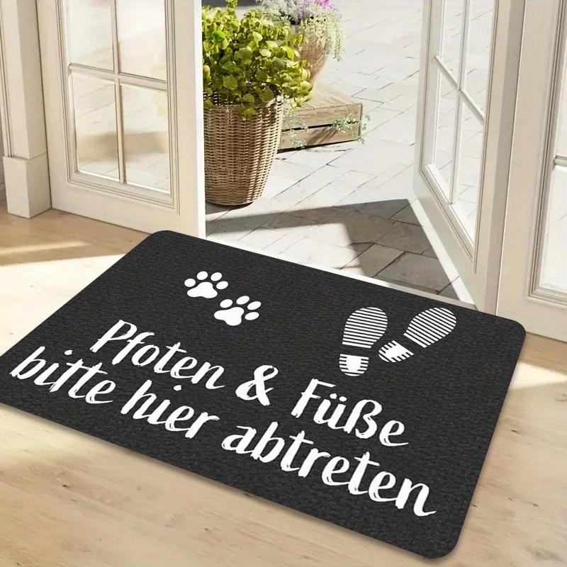 1pc German "Pfoten & Füße" Door Mat - Comfortable And Soft, Washable Indoor/Outdoor Mat, Suitable for Entrance, Outdoor Door Mat