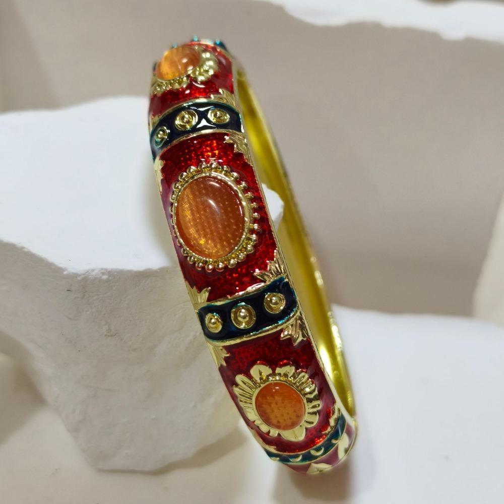 Widen Enamel Bracelet 1.4cm Faux Cat‑Eye Enamel Bangle Enamel Bangle  For Women / Adults