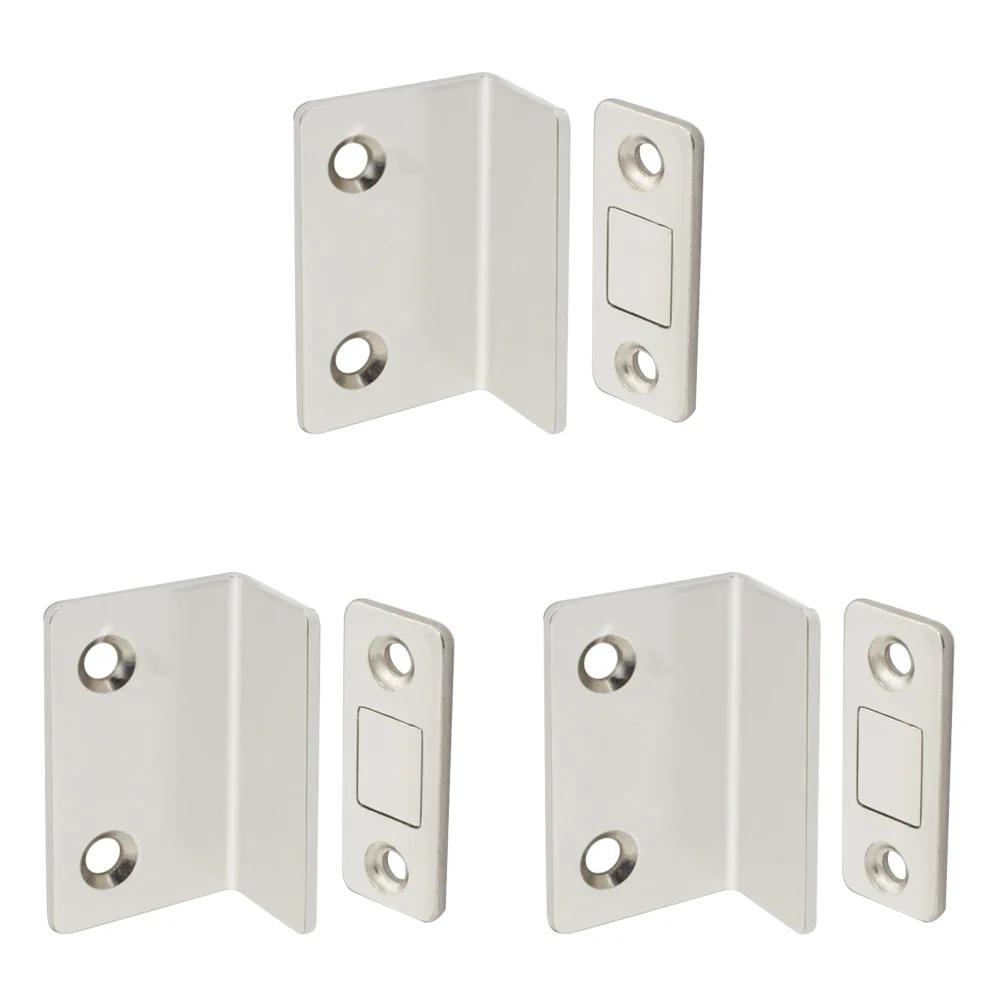 Strong Magnetic Cabinet Catches Punch Free Door Stopper Magnetic L-shaped Hidden Door Closer Home Improvement Furniture Hardware