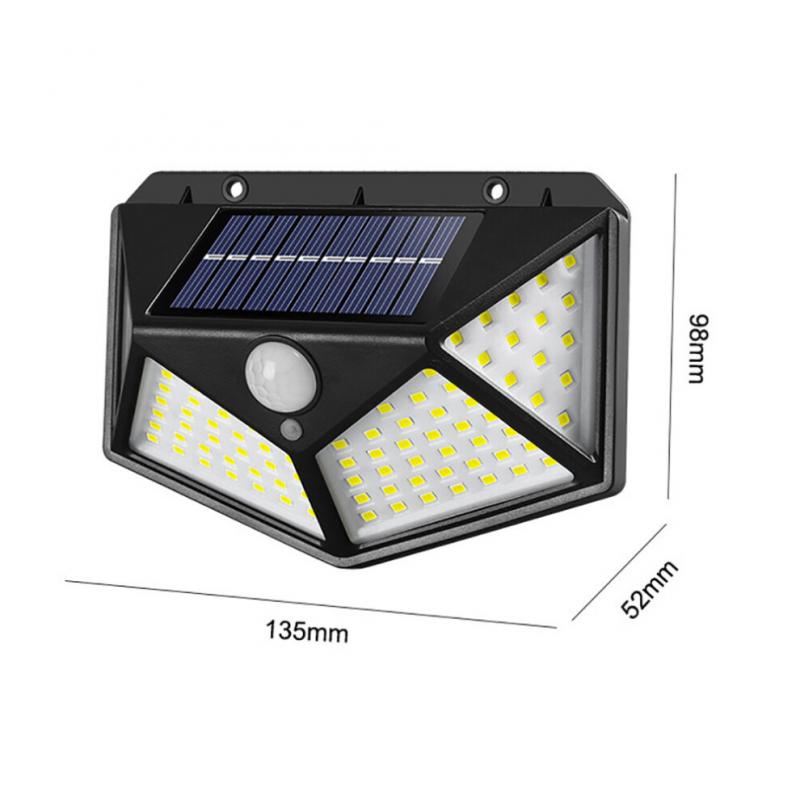 (4PCS) Solar Light Outdoor 100 LED Wall Light Motion Sensor Security Lights Waterproof with 3 Modes for Garden Outside