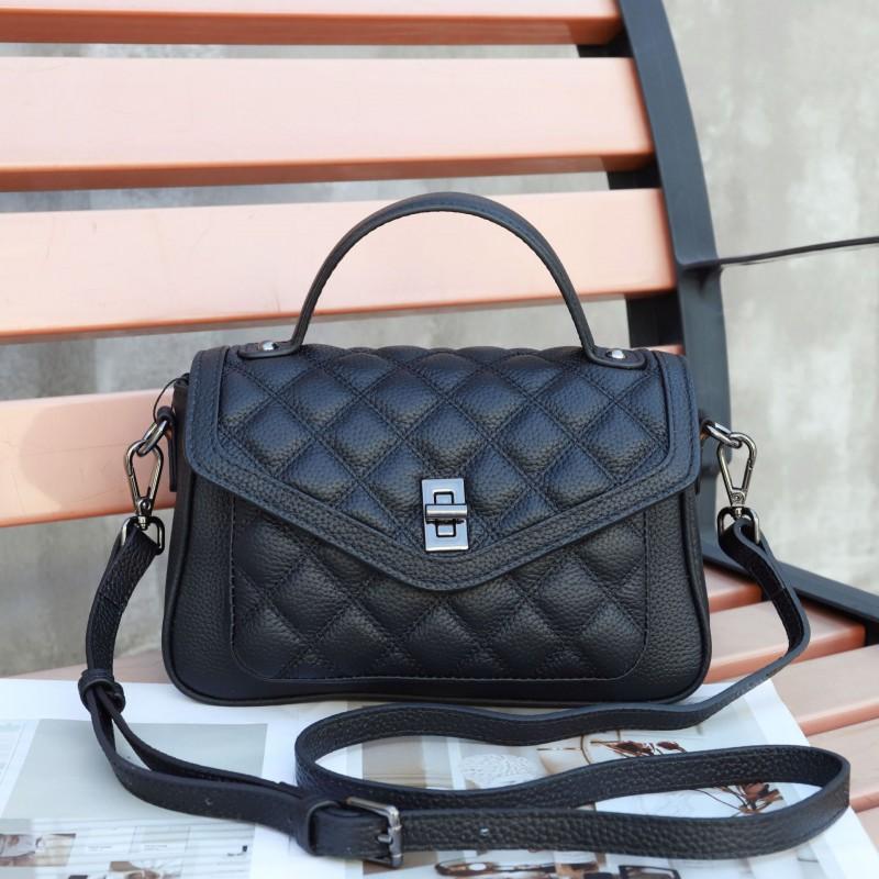First-layer Cowhide Genuine Leather Women's Bag Diamond-layer Square Cross-shoulder Handbag