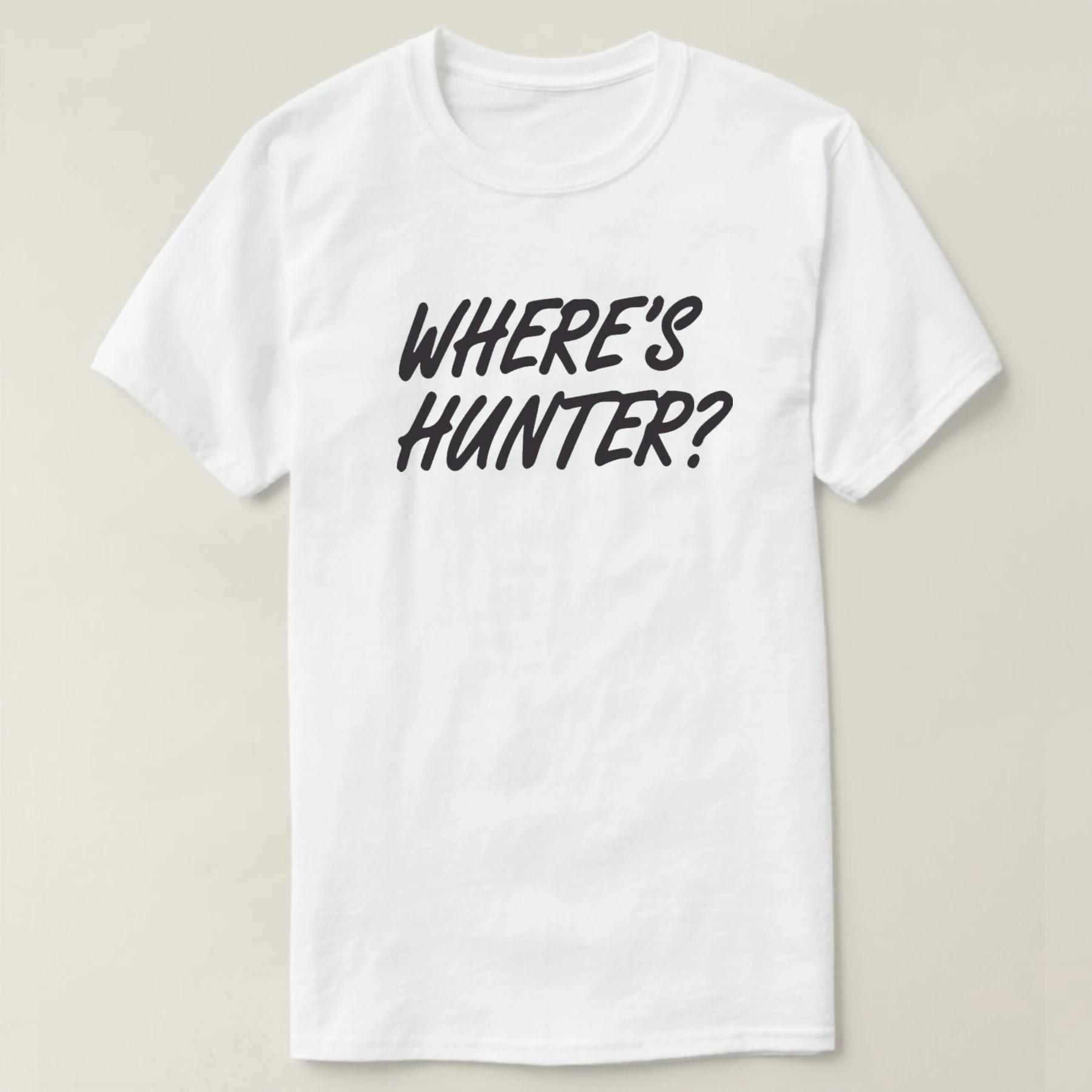 

Wheres Hunter Funny Biden Phrase TShirt Premium Cotton Short Sleeve ONeck Mens T Shirt New S3XL S