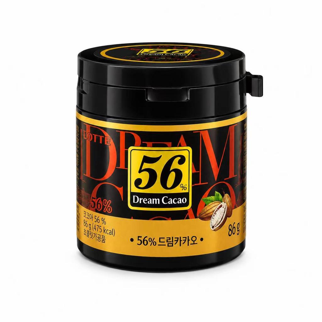 Lotte Dream 56% Chocolate 86g | Mellow Cocoa Taste, Smooth Melting Texture, Moderate Bitterness