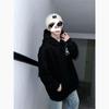 Men's White Light Luxury Hooded Sweatshirt - Autumn/Winter Style, Velvet Thickened, Loose Streetwear with Embroidery.
