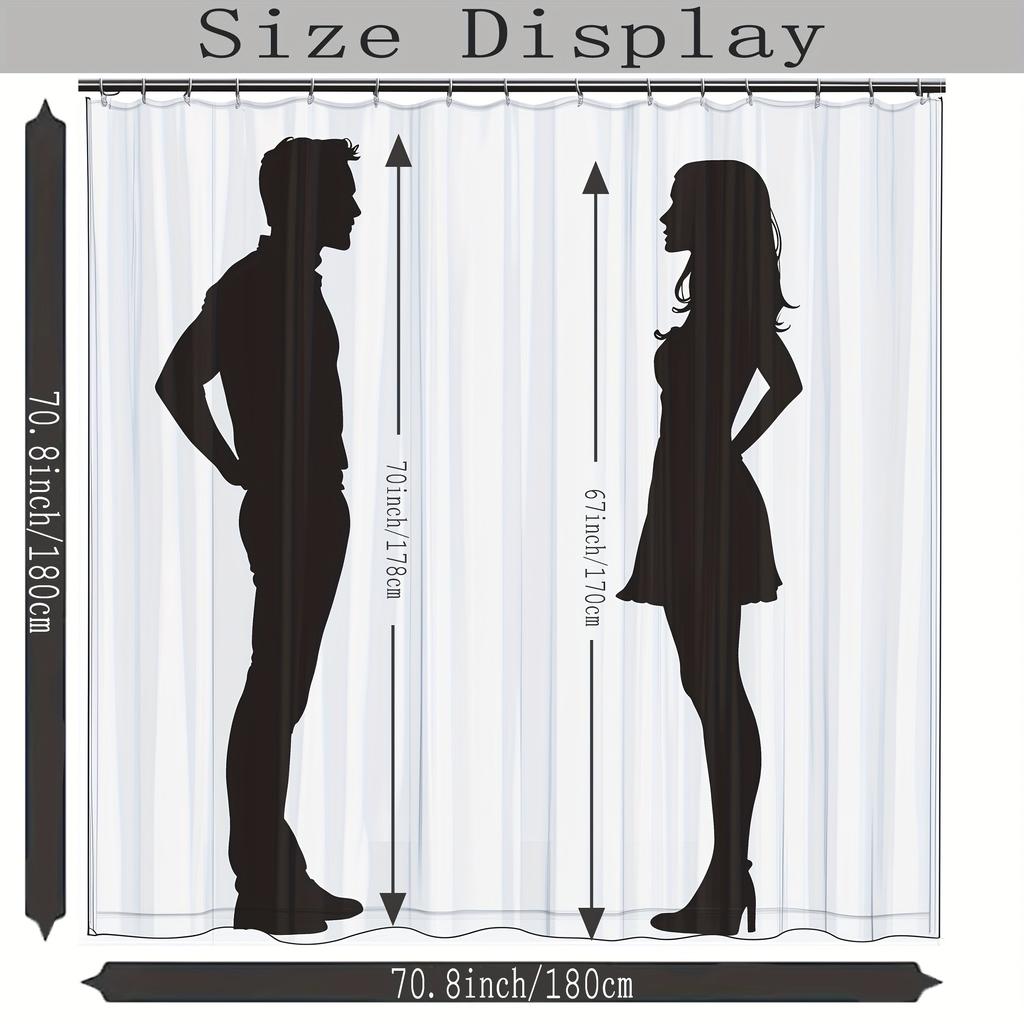 1pc Shower Curtain - Cute White Puppy with Big Brown Eyes and Fluffy Fur Waterproof