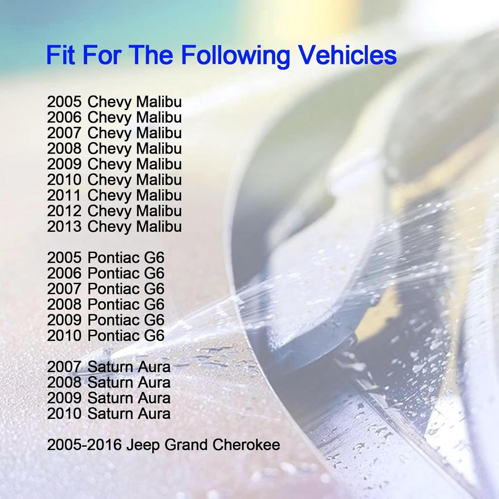 Windshield Washer Nozzles Kit for Jeep Grand Cherokee, Chevy Malibu, Pontiac G6, Saturn Aura | Includes 3M Fluid Hose & 6 Connectors | Replaces OEM #