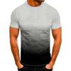 Men's Casual Sports T-shirt Summer Fashion Lapel 3D Gradient Short Sleeved Round Neck T-shirt for Men