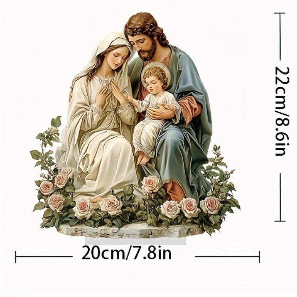 2D Flat Acrylic Creates A Strong Bond Between Mother and Child in A Warm Home, with Deep Indoor and Outdoor Decoration - No Need for Batt