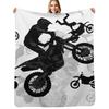 Extreme Stuntmen - Motocross Riders Throw Blanket Decorative Soft Throw Blanket for Couch Sofa
