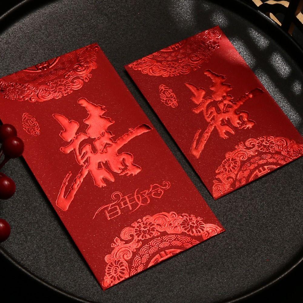 Festive Wedding Red Envelopes Cartoon New Year Money Red Envelope Red Envelope for 6pcs Party Gifts