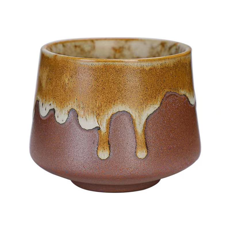 Retro Coarse Pottery Kiln Flowing Glazed Teacups Japanese Coffee Mug Cups Living Room Coffee Table Decoration Accessories