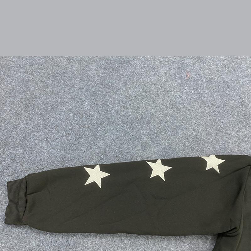 European and American autumn embroidered star print loose men's and women's trendy hoodie