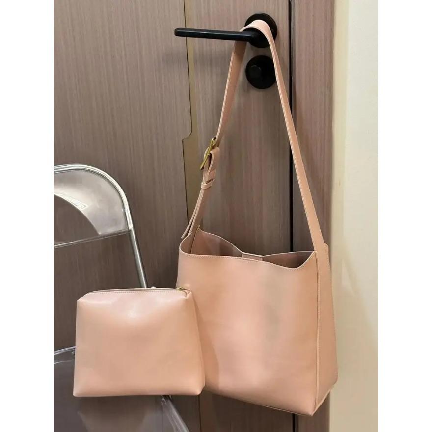 Shoulder Bags for Women  Fashion Trendy Female PU Leather Crossbody Bags Simple Large Capacity Bucket Handbags and Purses