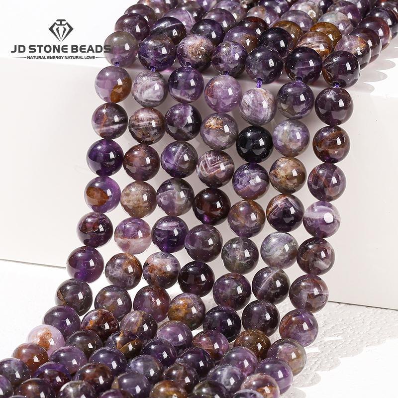 6 8 10mm Natural Ghost Amethyst Beads Round Loose Spacer Crystal For Jewelry Making Diy Necklace Bracelet Accessory