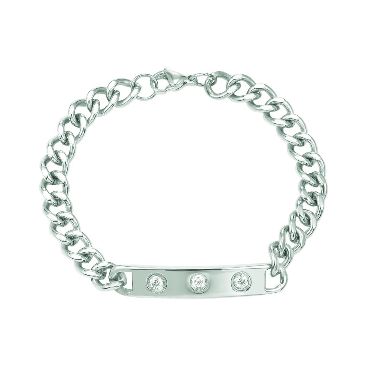 Men s Titanium Steel Diamond Bracelet in Four Colors: Gold, Rose, Black, and Steel
