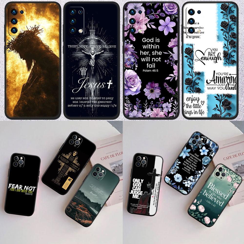 IK15 Bible Verse Jesus Christ New High-End Shell Phone Case for OPPO A3 Pro A72 A74 A76 A77 A77S A78 A79 A94 A95 A18 A40M A58