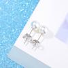 Daisy Ear Jewelry, Temperament Flower Back-hanging Pearl Stud Earrings Women's Silver-plated Jewelry