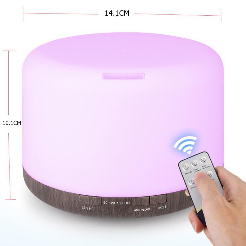 Remote Control 500ml Ultrasonic Aromatherapy Humidifier with Colorful Night Light