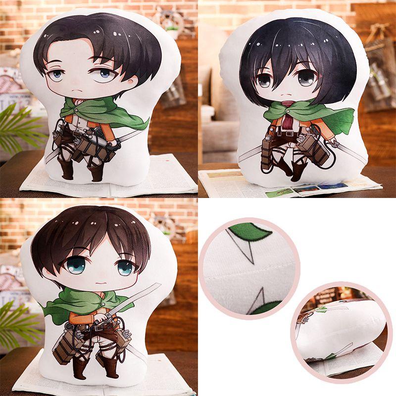 On Titan Attack Manga Peripheral Plush Doll Eren Mikas Cushion Toys Stuffed