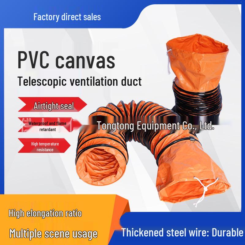 High-Temperature PVC Nylon Retractable Ventilation Duct for Mining and Tunnel Exhaust Fans
