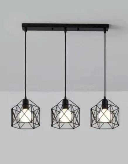 

Квадратная ретро-маленькая шестиугольная люстра в скандинавском стиле, светодиодная люстра с тремя головками, люстра для ресторана, светильники