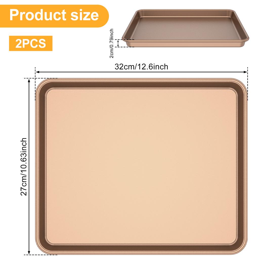 2 Pcs Baking Pan Non-stick Baking Tray Heat Resistant Cake Bread Baking Sheets Tiramisu Cake Mold for Oven Kitchen Accessories