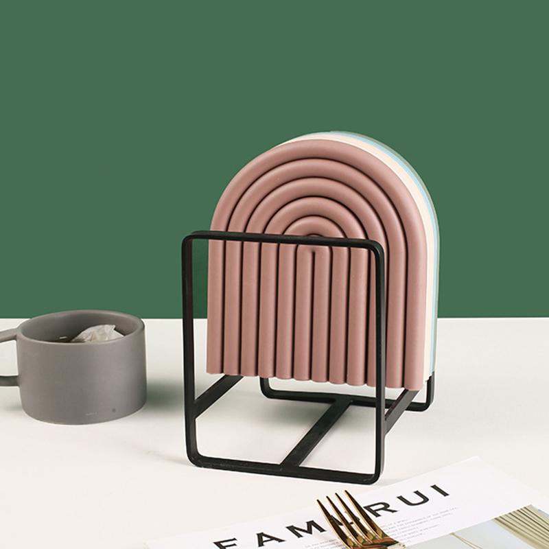 Rainbow Shape High Temperature Resistant Coaster Dining Table Mat Insulation Pad