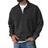 Men's Pullover Mock Neck Cotton Sweatshirt  Solid Long Sleeve Top For Fall Winter