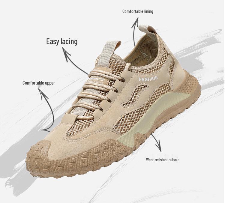 Men's Breathable Mesh Outdoor Sneakers - Non-Slip, Wear-Resistant, Fashionable Casual Shoes